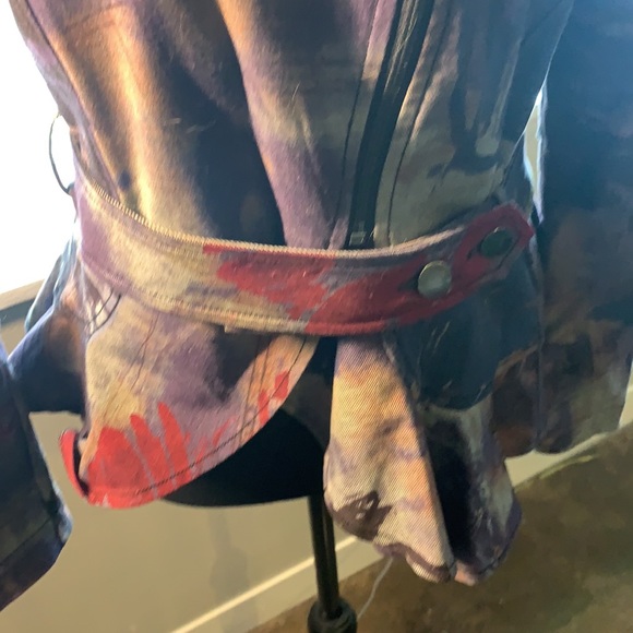 Watercolor modern peplum denim jacket - Picture 5 of 8